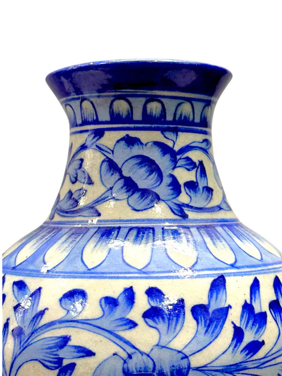 12-inch Blue Pottery Vase