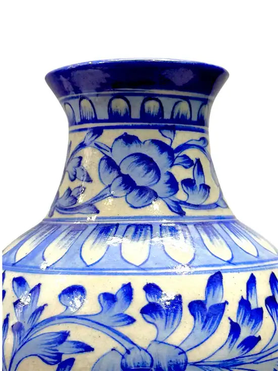 12-inch Blue Pottery Vase