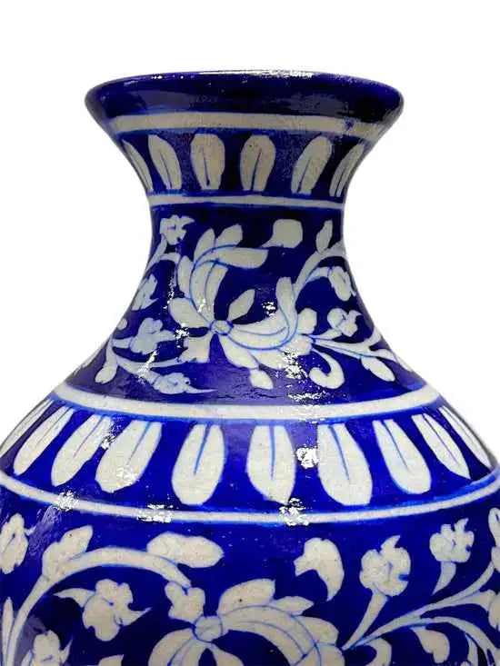 12-inch Blue Pottery Vase