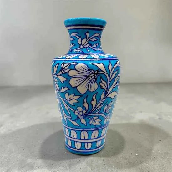 8-inch Blue Pottery Vase