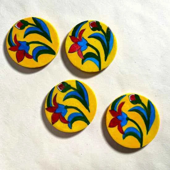 Handcrafted Blue Pottery Coasters