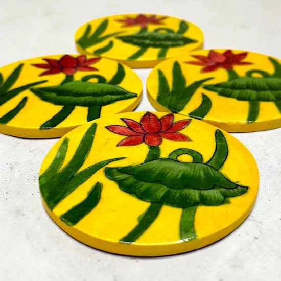 Handcrafted Blue Pottery Coasters