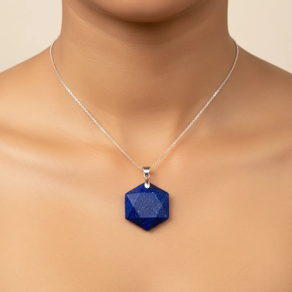 Lapis Lazuli Geometric Pendant
