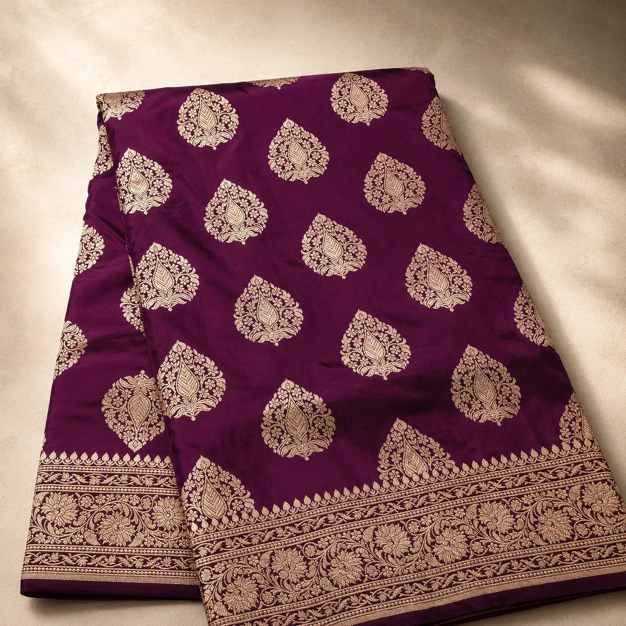 Banarasi Saree with Zari Butta & Floral Border