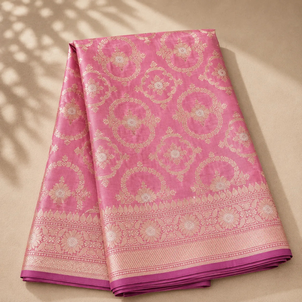 Luxurious_Magenta_Gold_Brocade_Fabric_w - Avyaan