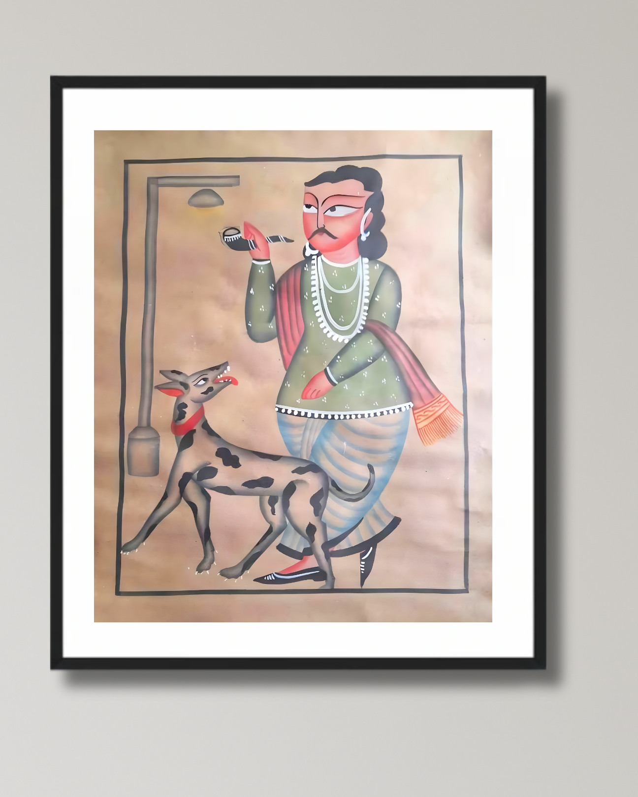 Man with dog Pattachitra 