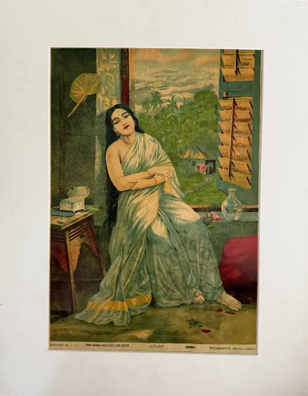 Manorama in Oleograph by Ravi Varma