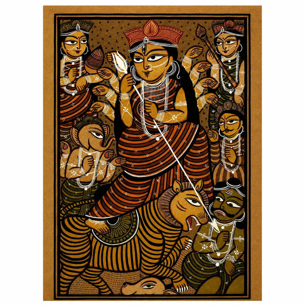 Mahishasuramardini: The Triumph of the Divine Mother in Pattachitra by Chandan Chitrakar