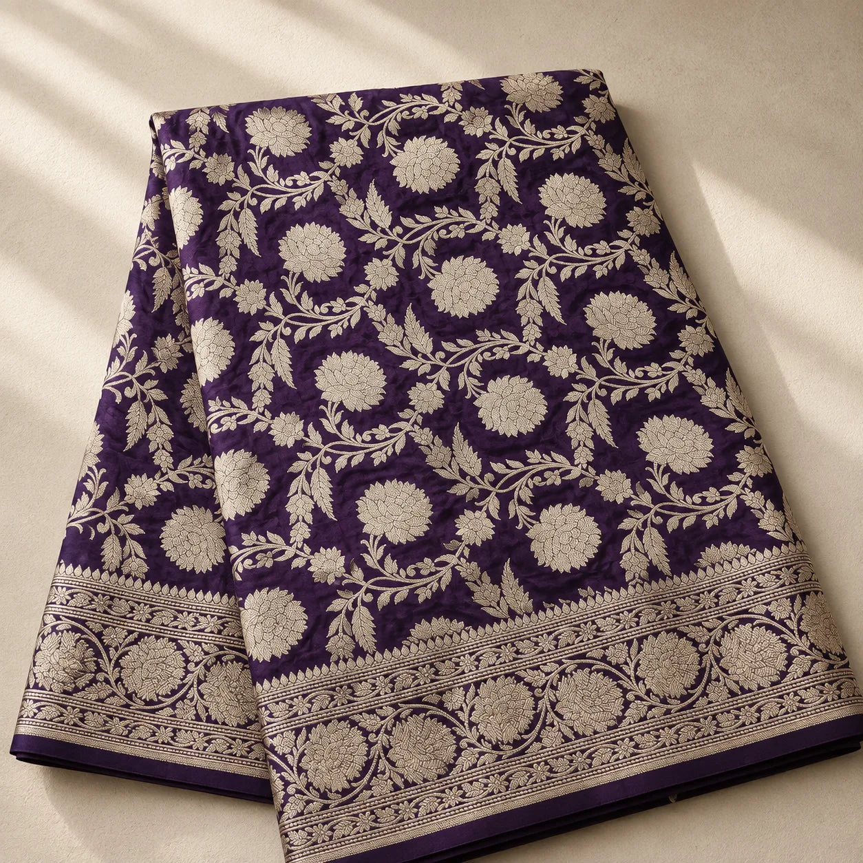 Banarasi Silk Saree with Floral Zari Weave