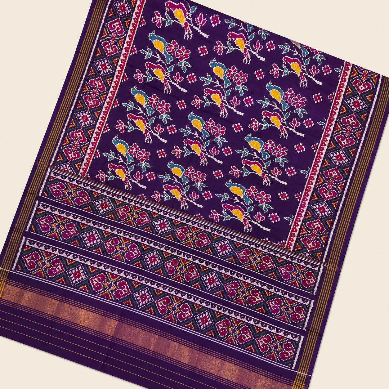 Royal Purple Parrot Patola Saree