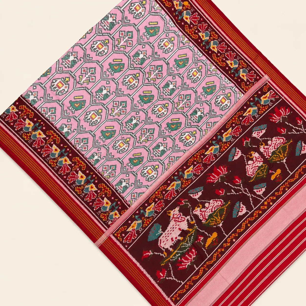 Blush Pink Heritage Patola Saree