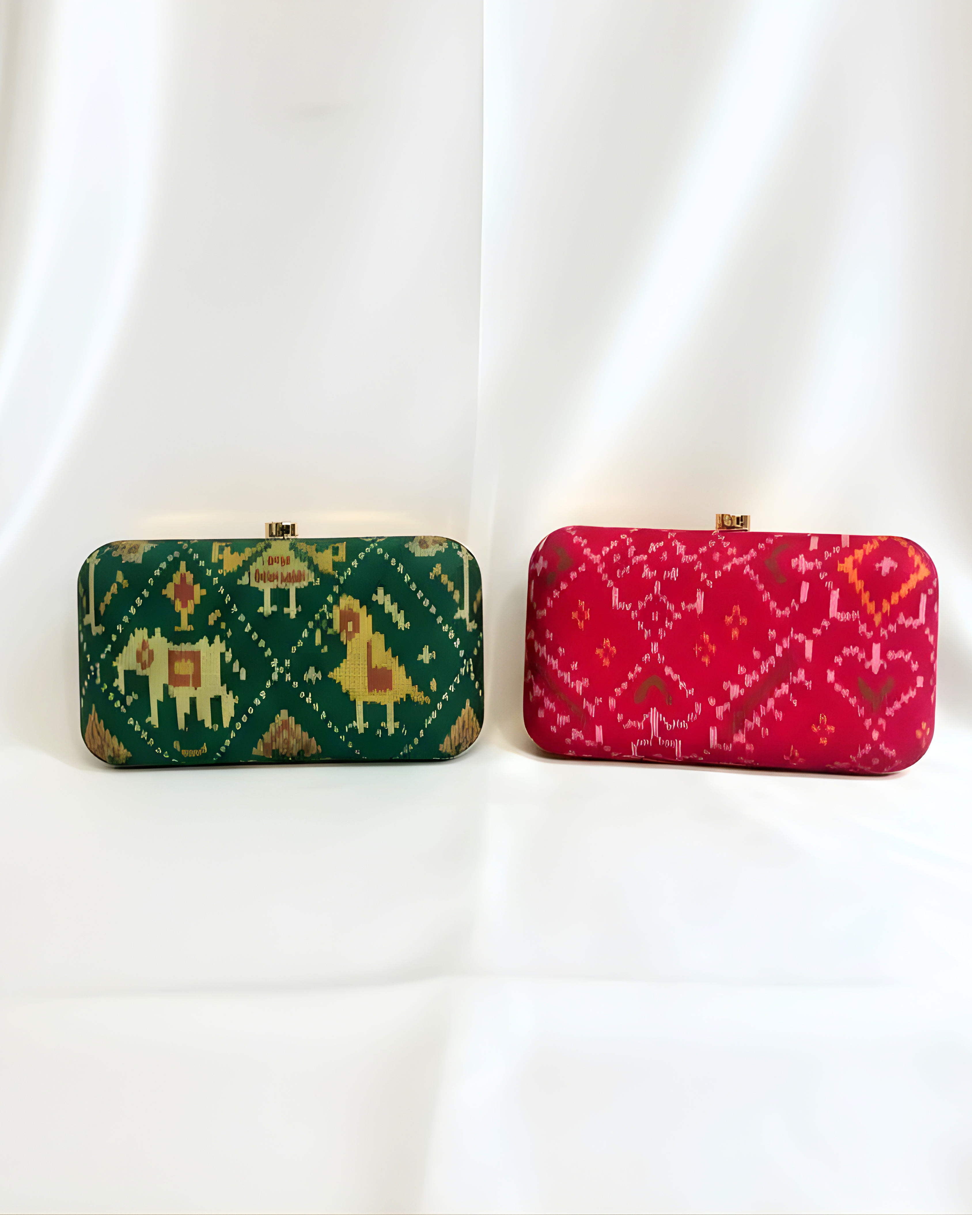 Patola Green Clutch