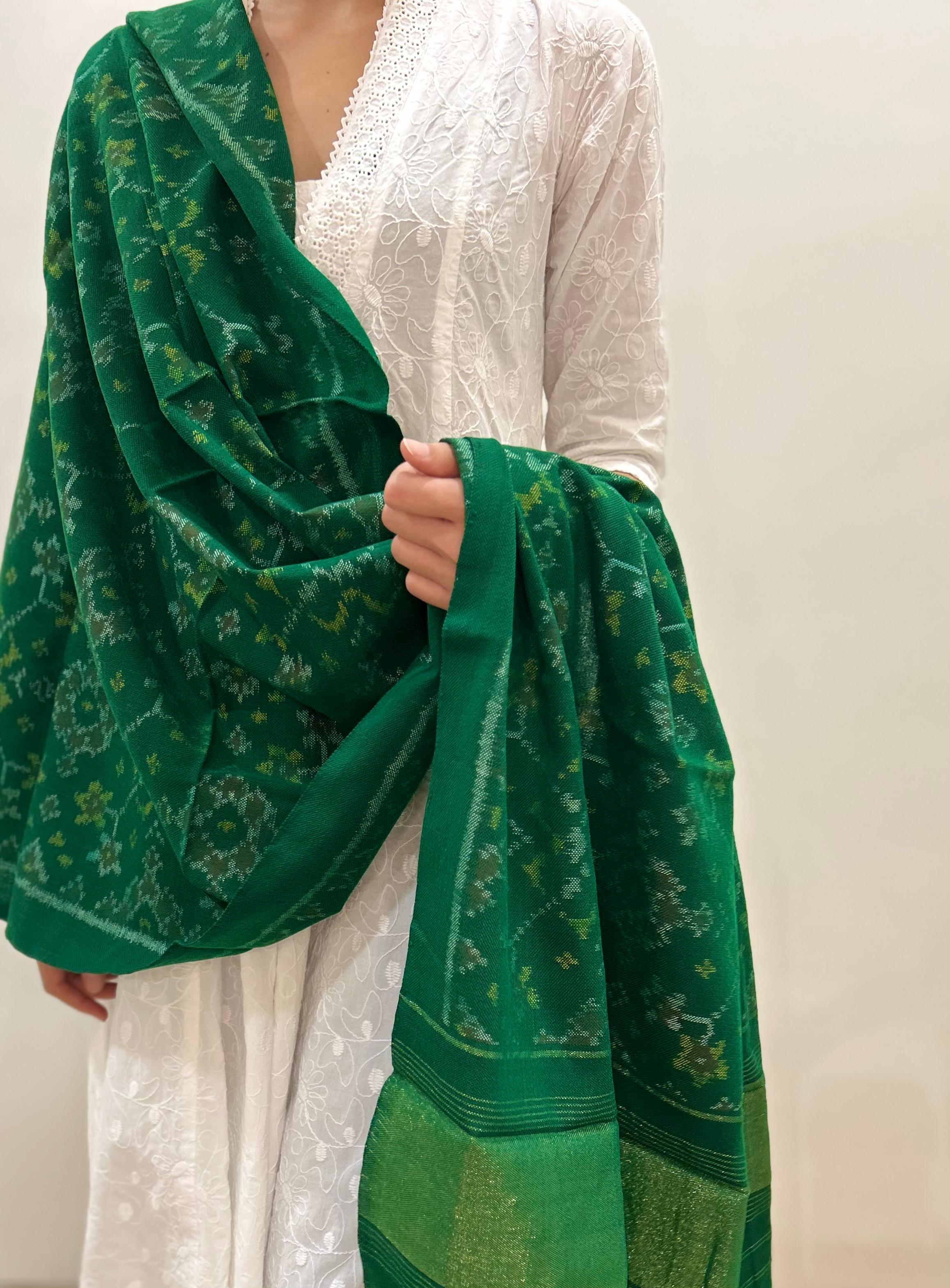 Patola shawl green