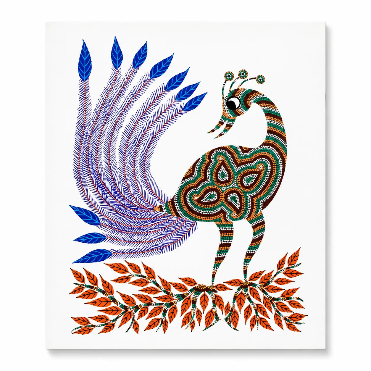 Peacock Among the Leaves