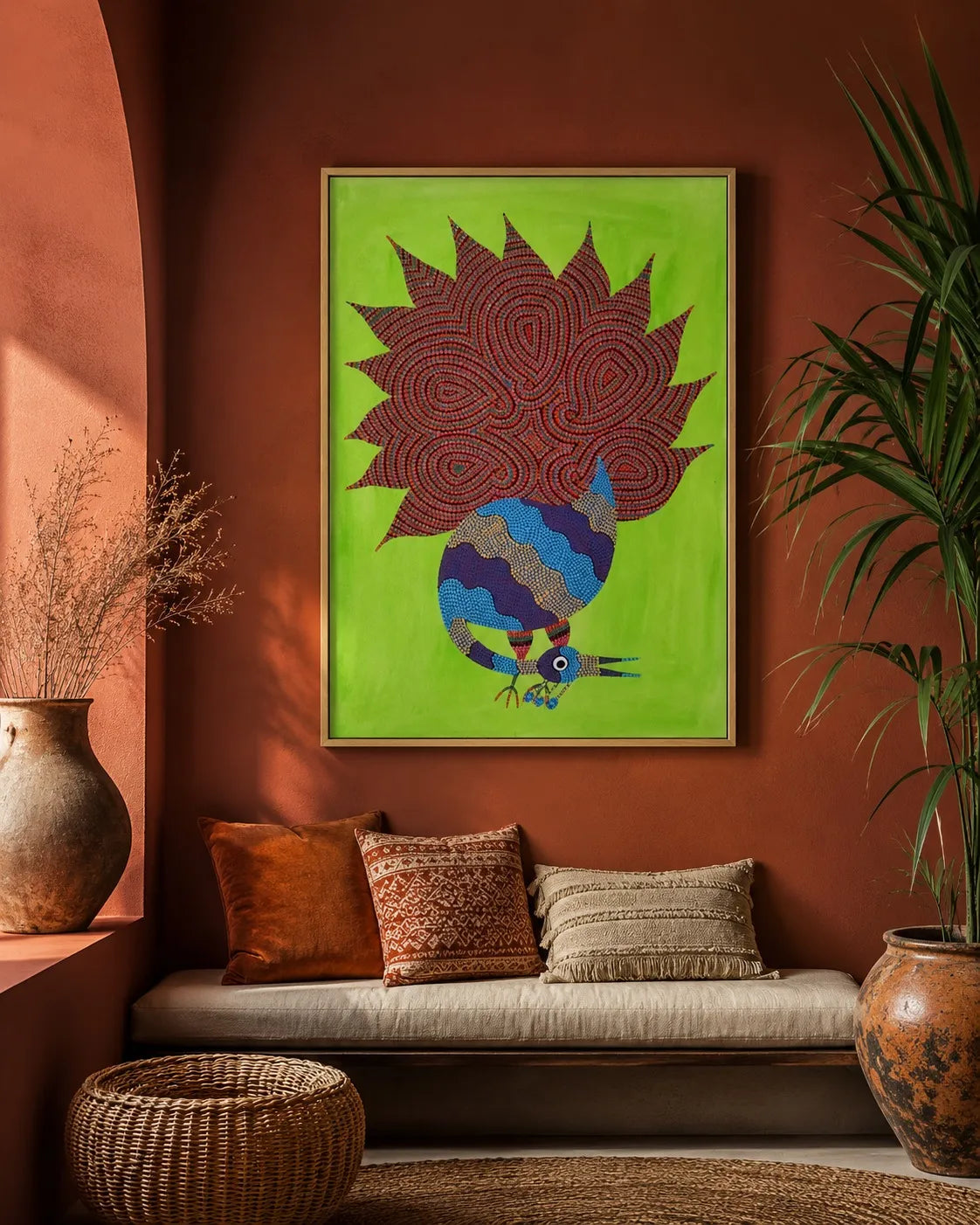 Peacock in Flame-Feathered Splendor