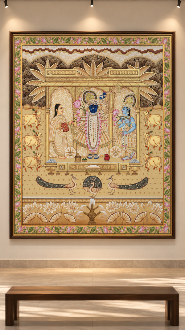 Shrinathji Darshan with Gopis & Cows by Diwakar Sharma