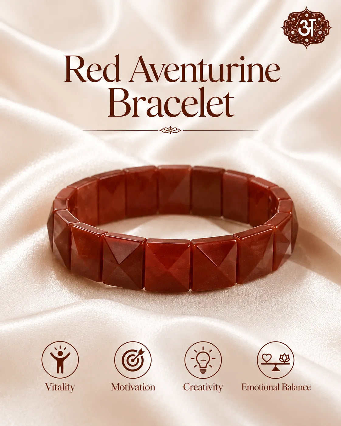 Red Aventurine Pyramid Bracelet