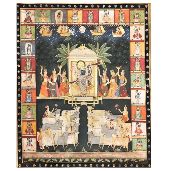 Shrinathji with Gopis and the Sacred Herd