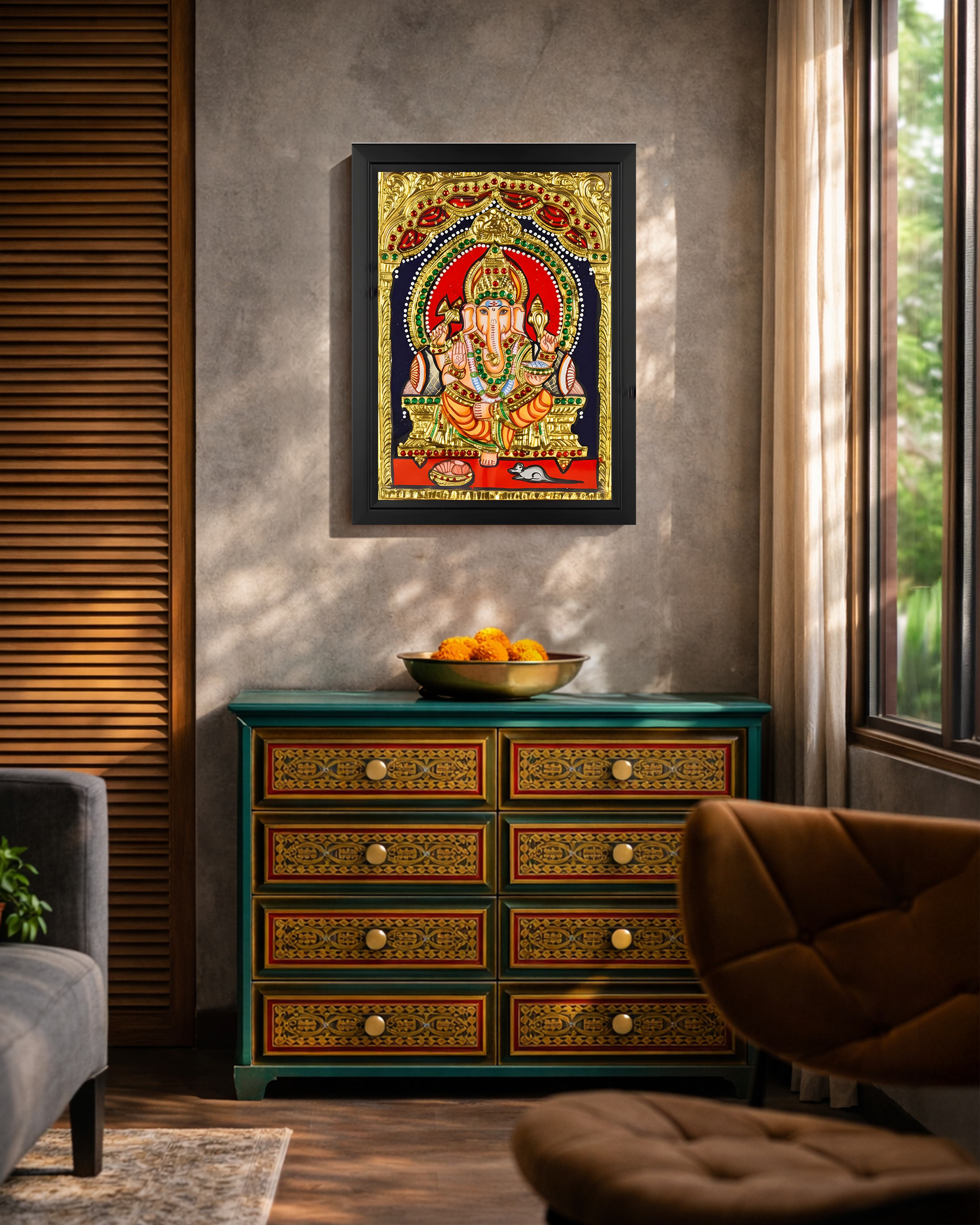 Grace of Beginnings: Ganesha in Tanjore Gold