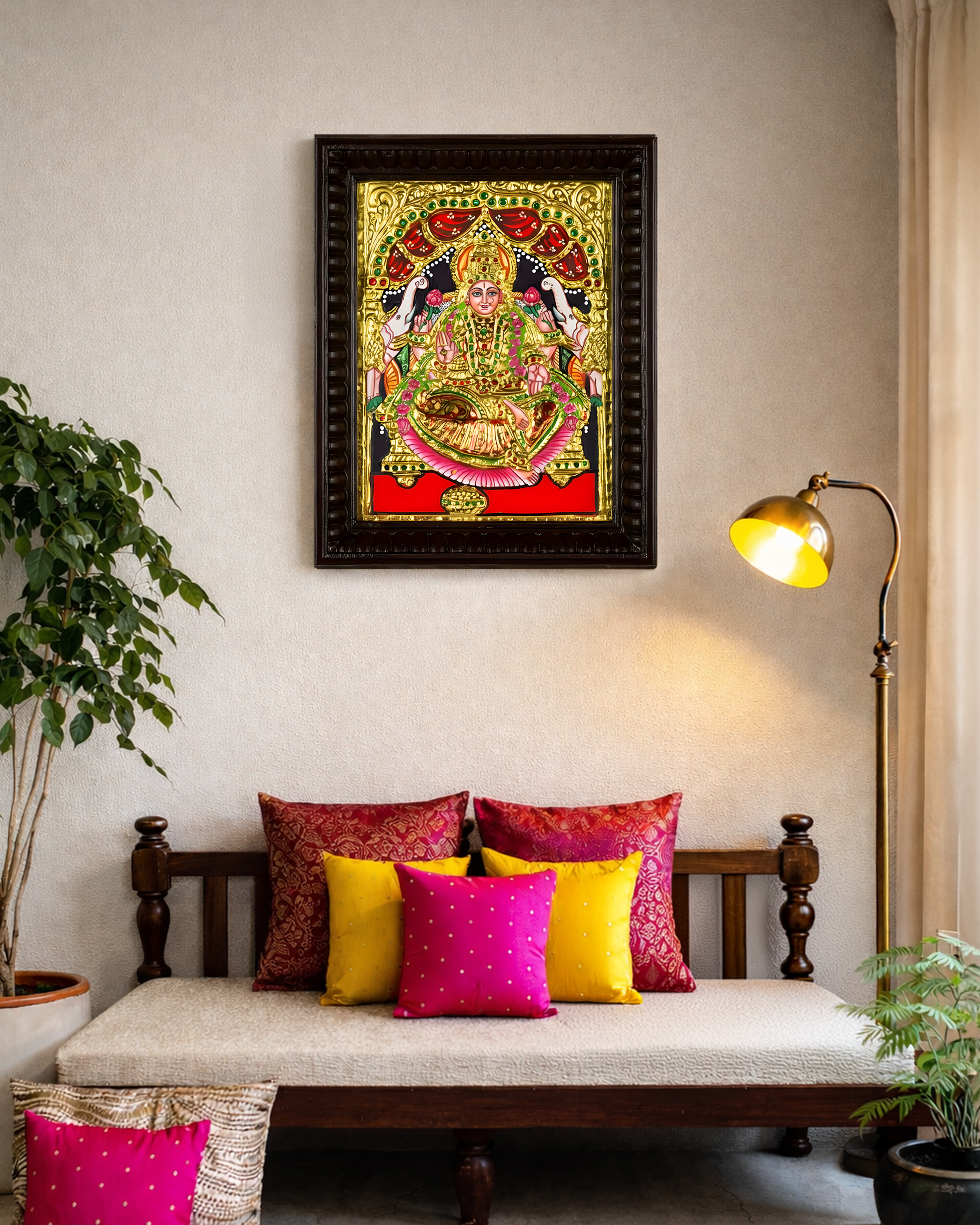 Radiance of Prosperity: Gaja Lakshmi in Tanjore Splendor