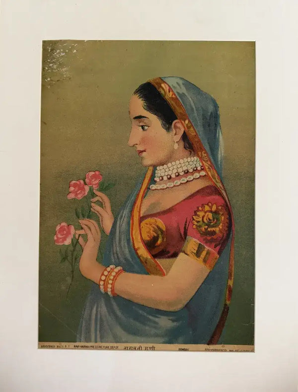 Taramati Rani in Oleograph by Ravi Varma