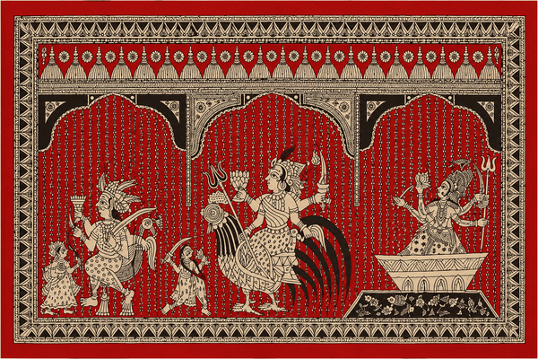 The Divine Trinity of Shakti in Mata Ni Pachedi by Suresh Chitara