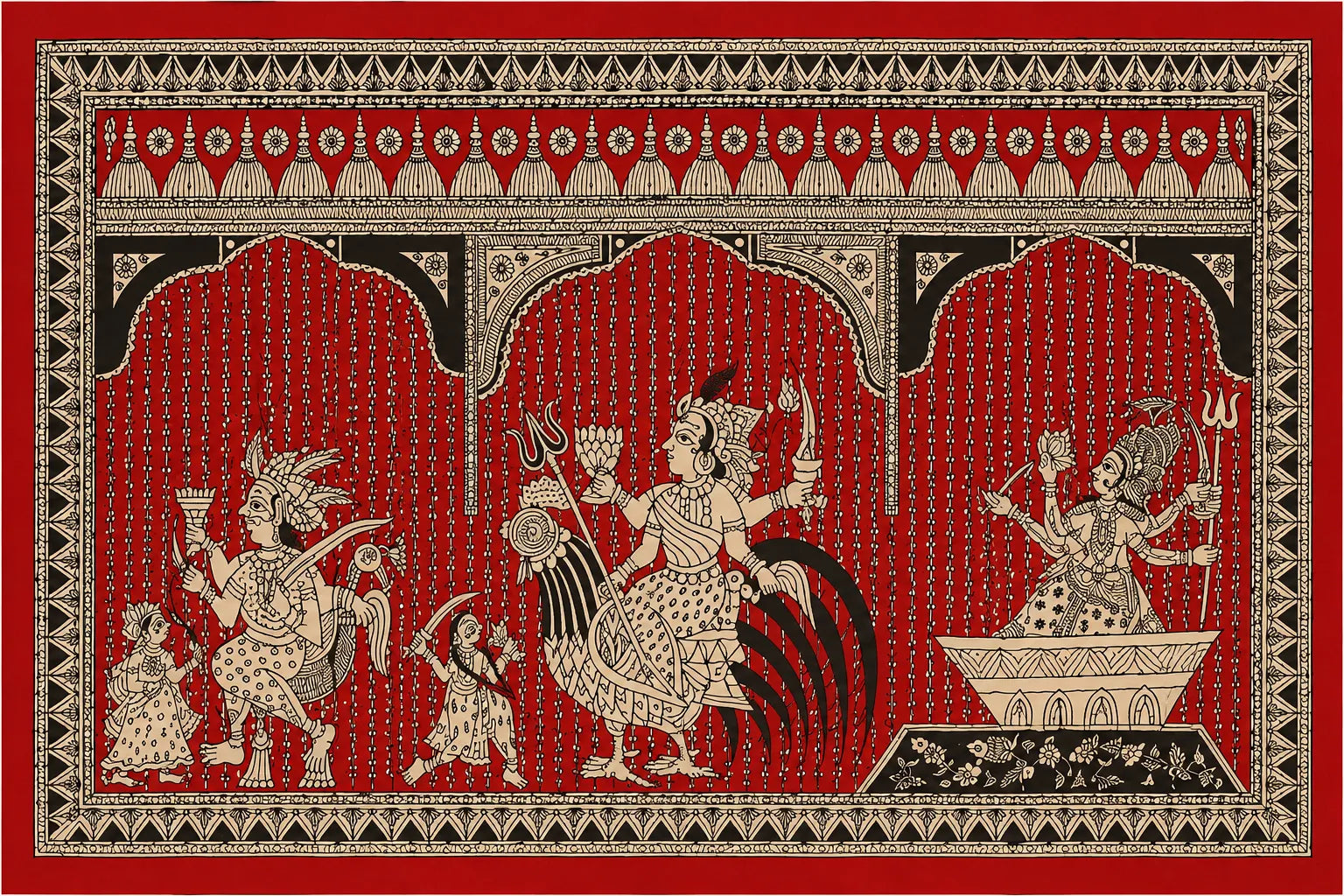 The Divine Trinity of Shakti in Mata Ni Pachedi by Suresh Chitara