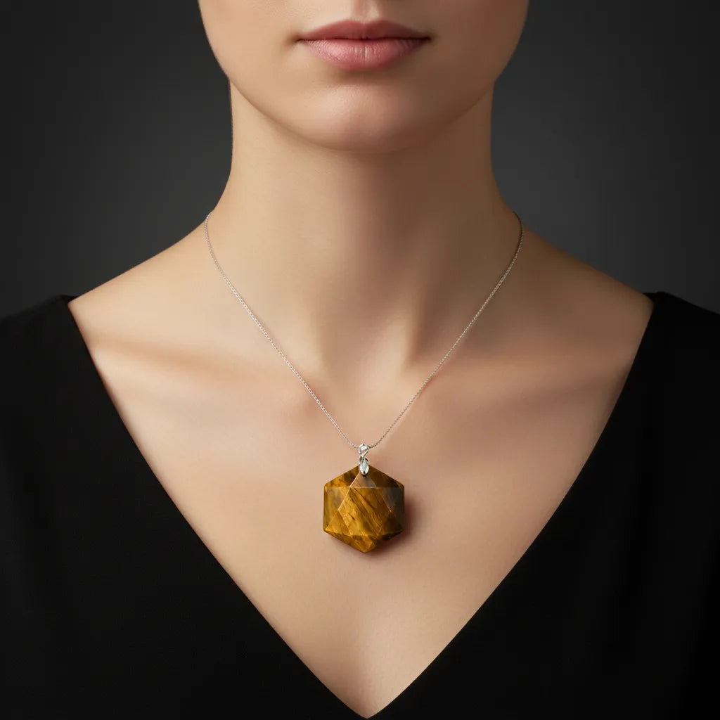 Tiger Eye Geometric Pendant