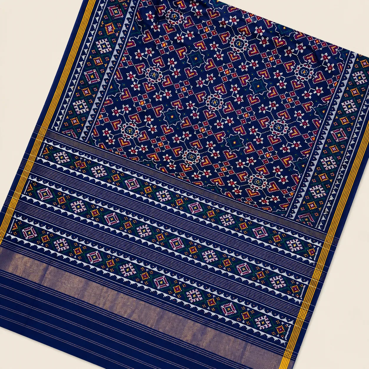 Indigo Mosaic Heritage Patola Saree