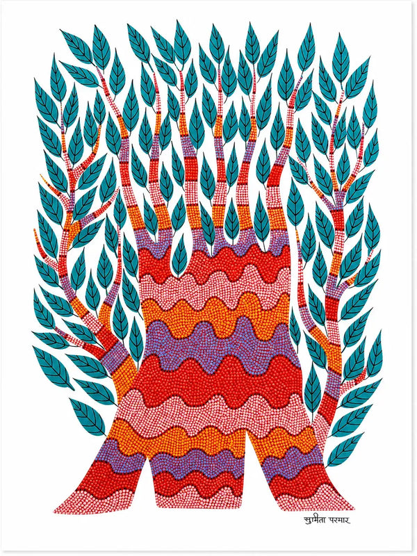 Tree of Life in Bhil Art Painting by Sunita Parmar