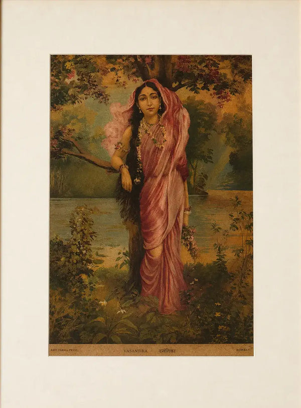 Vasantika in Oleograph by Ravi Varma