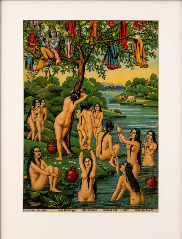 Gopi Vastraharan — Authentic Raja Ravi Varma Oleographs