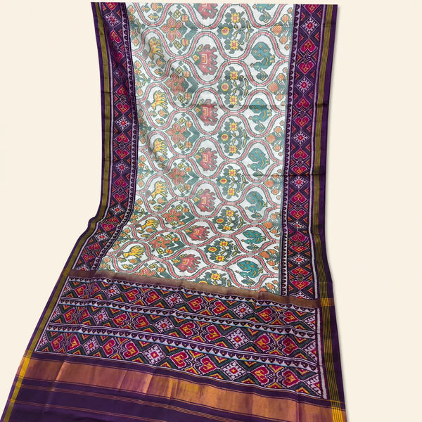 Ivory Heritage Motif Patola Saree