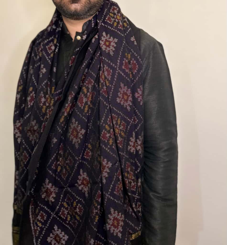 Patola Shawl - Blue/Black