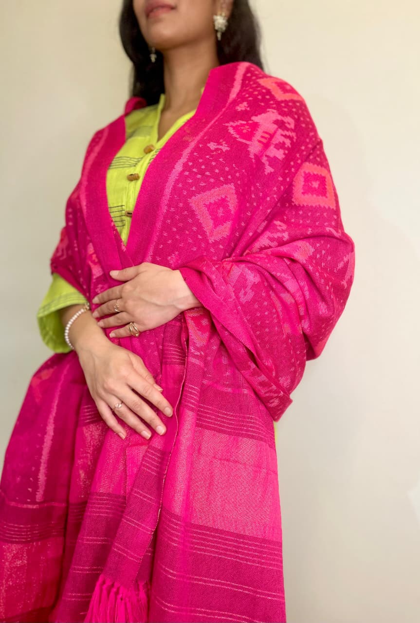 Pink Patola shawl
