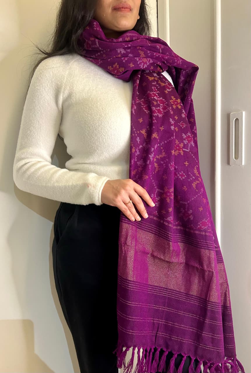 Purple Patola shawl