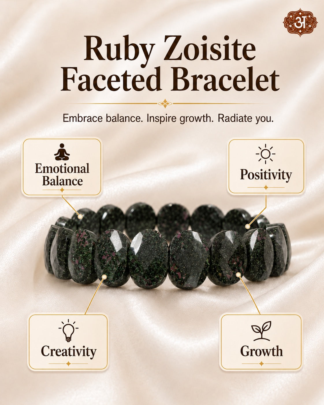 Ruby Zoisite Faceted Bracelet