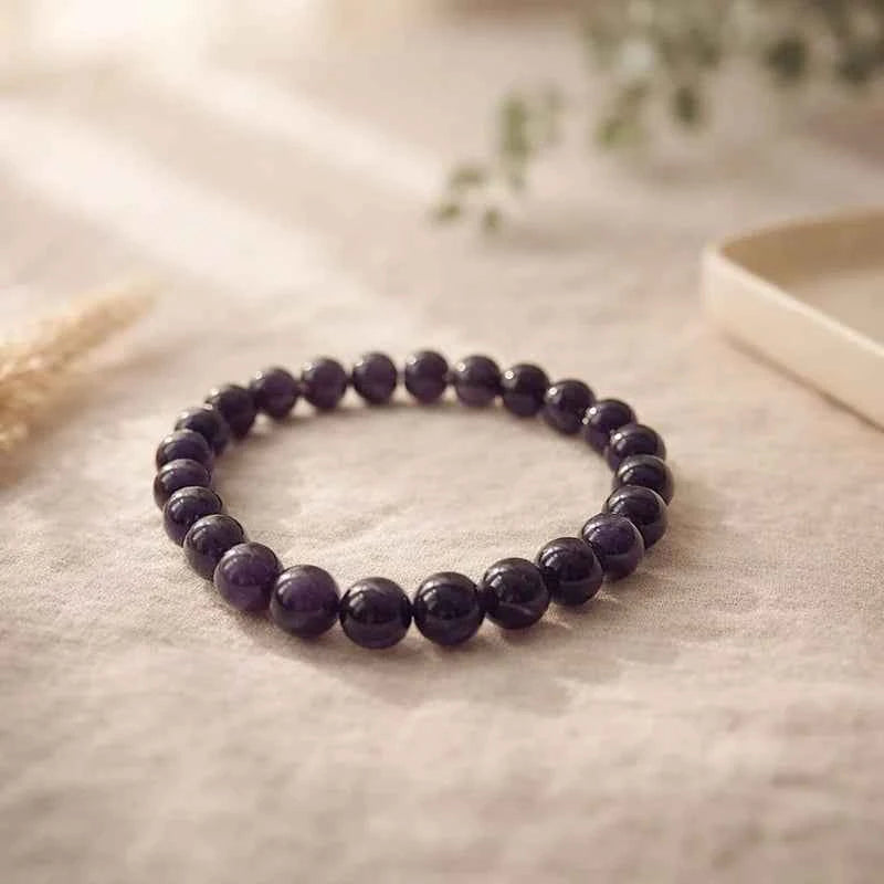 Amethyst Crystal Bracelet — For Calm Mind, Deep Meditation & Intuition