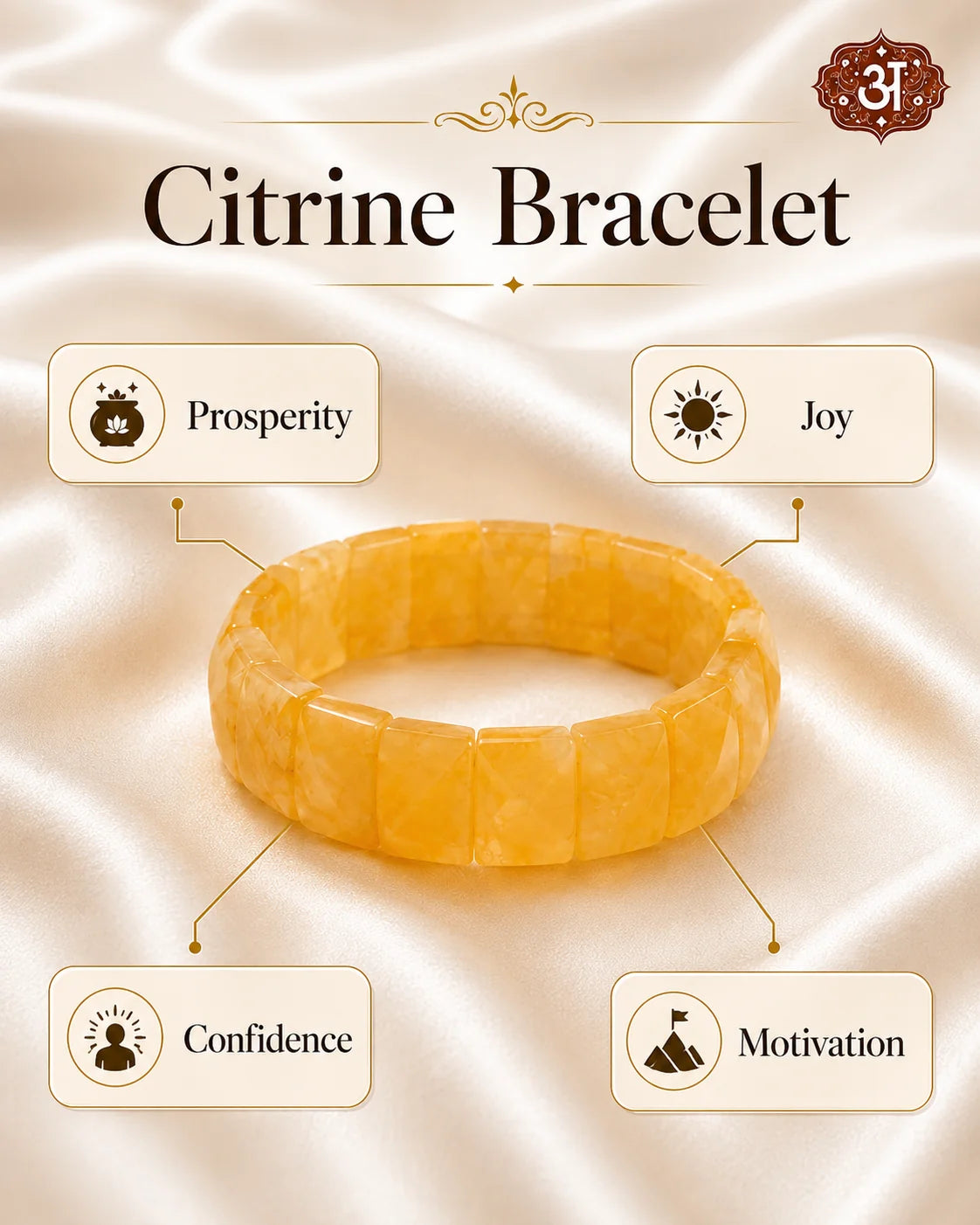 Citrine Pyramid Bracelet