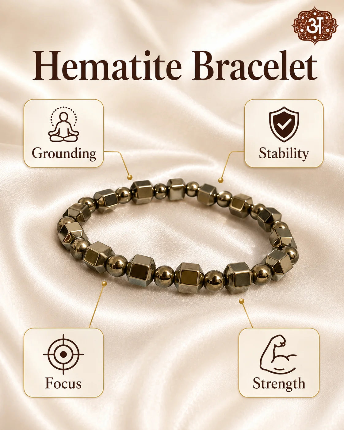 Hematite Cube Bracelet