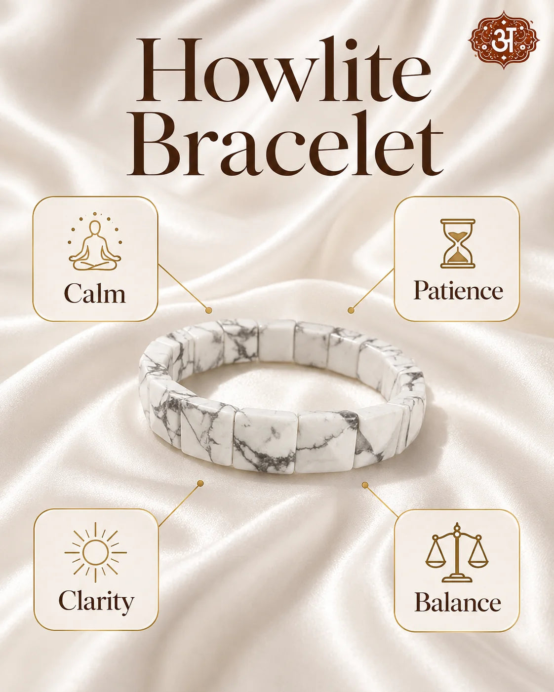 Howlite Pyramid Bracelet