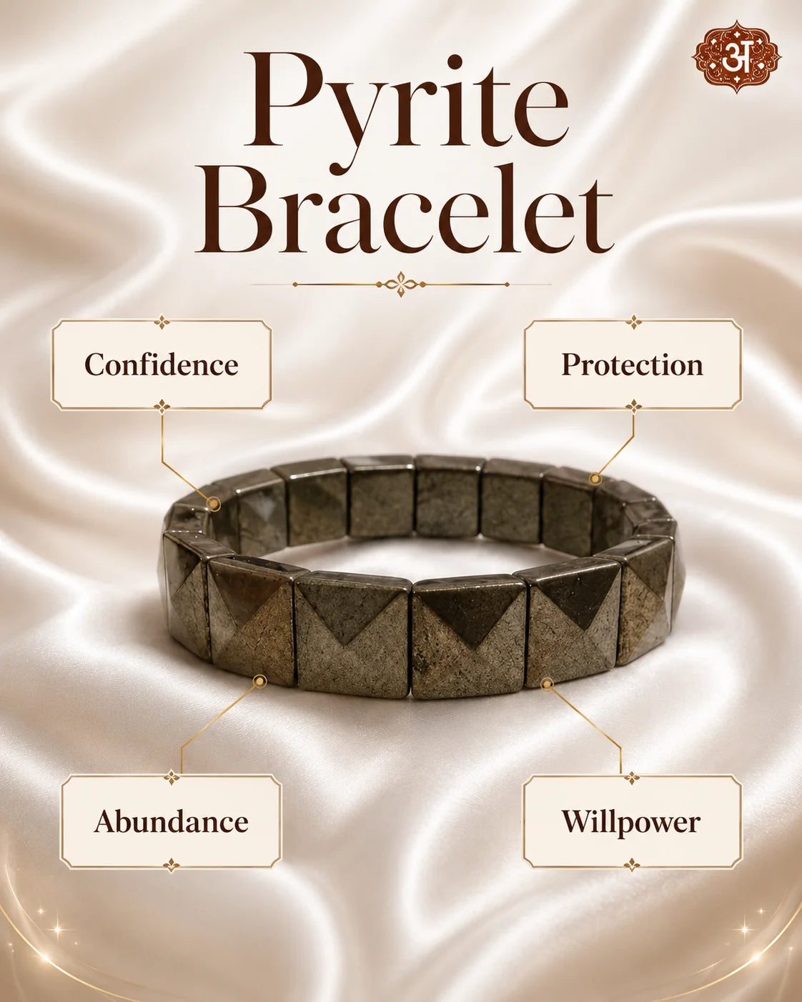 Natural Pyrite Pyramid Bracelet