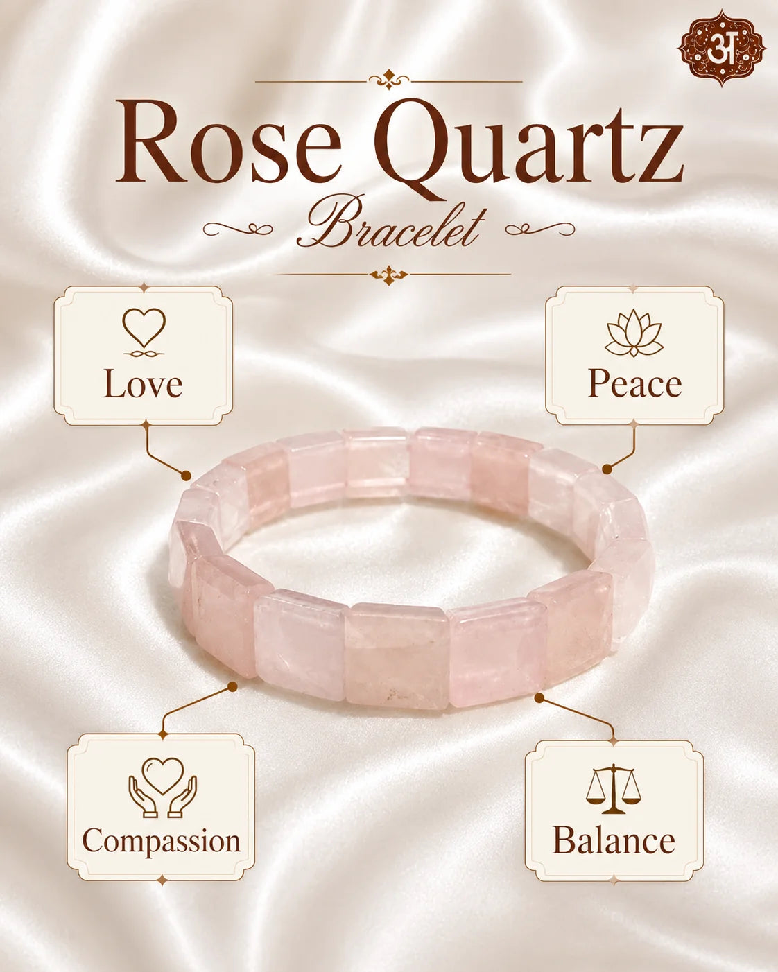 Rose Quartz Pyramid Bracelet