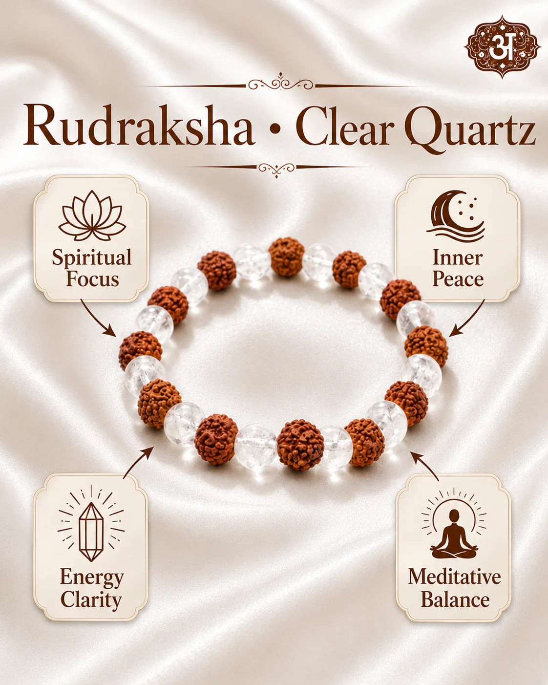Rudraksha Sphatik Bracelet