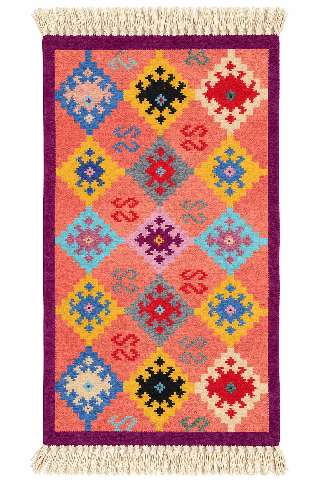 Floral Medallion Handwoven Dhurrie