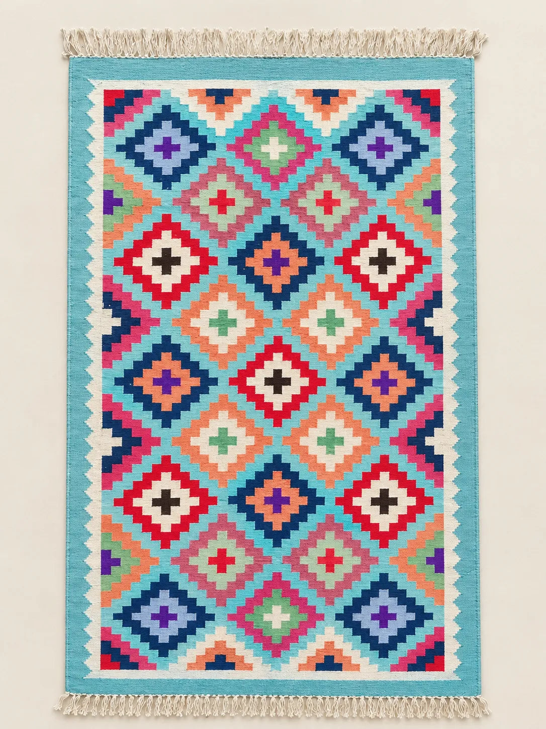 Diamond Rhythm Handwoven Dhurrie