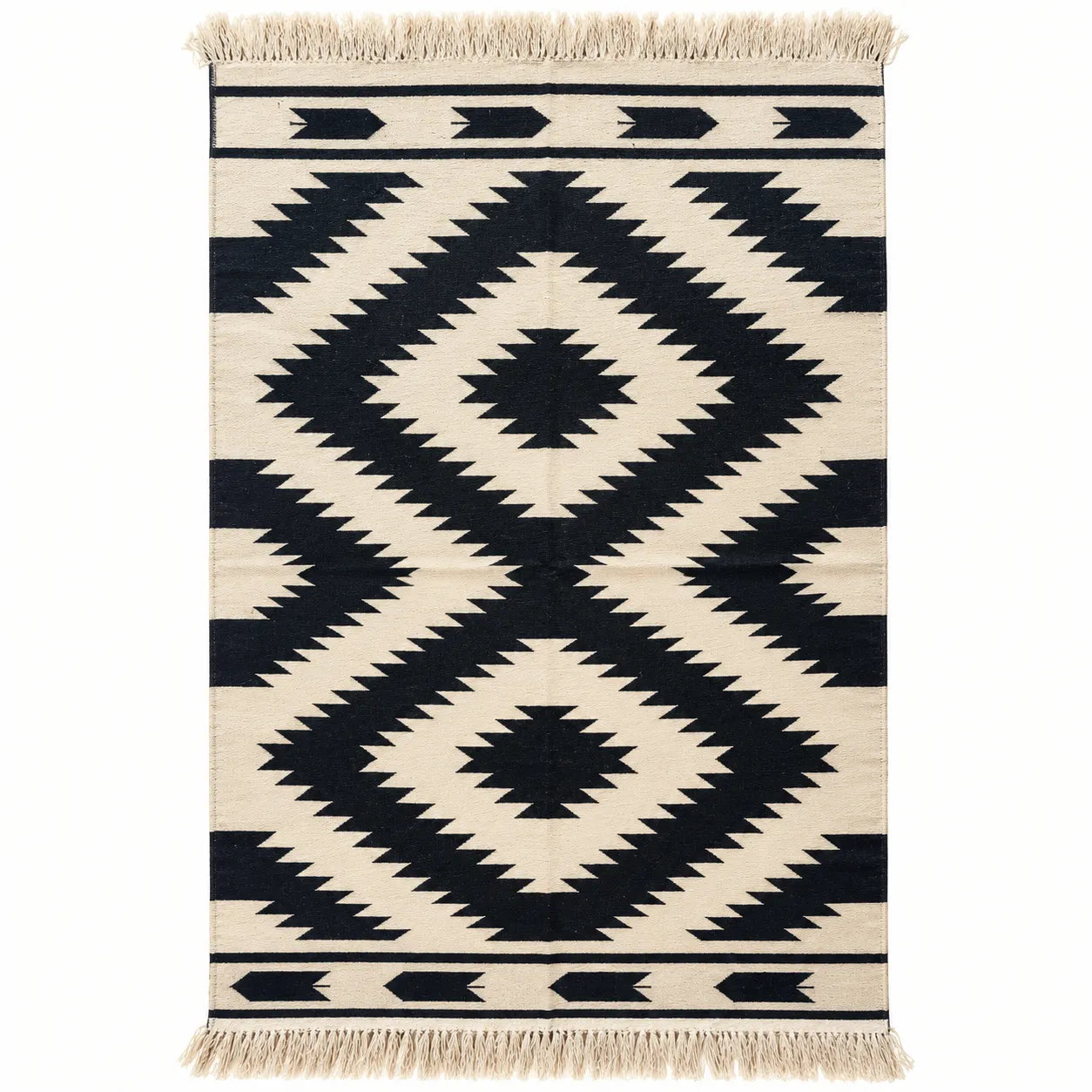 Bold Zigzag Diamond Handwoven Dhurrie