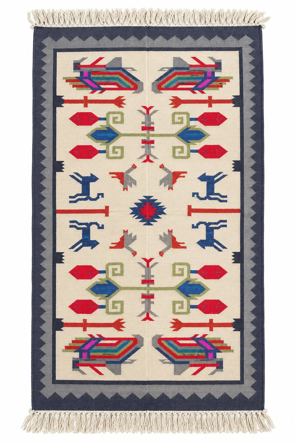 Heritage Birdsong Handwoven Dhurrie