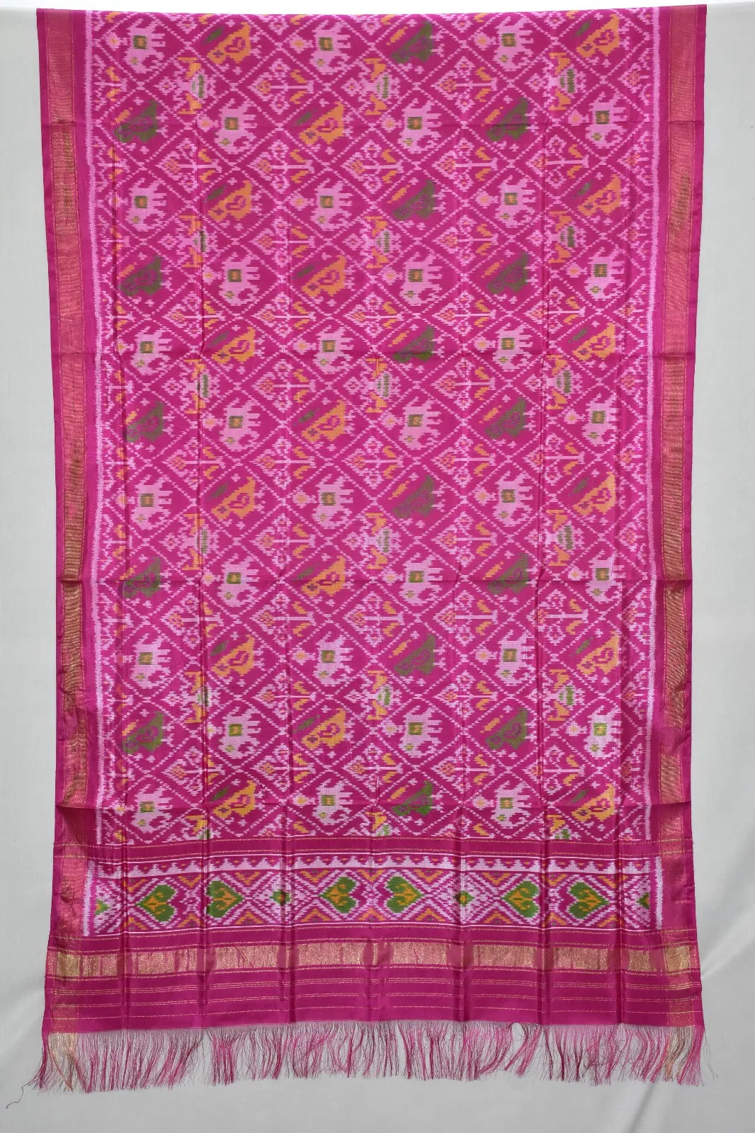 Traditional Floral and Paisley Single Ikat Patola Dupatta