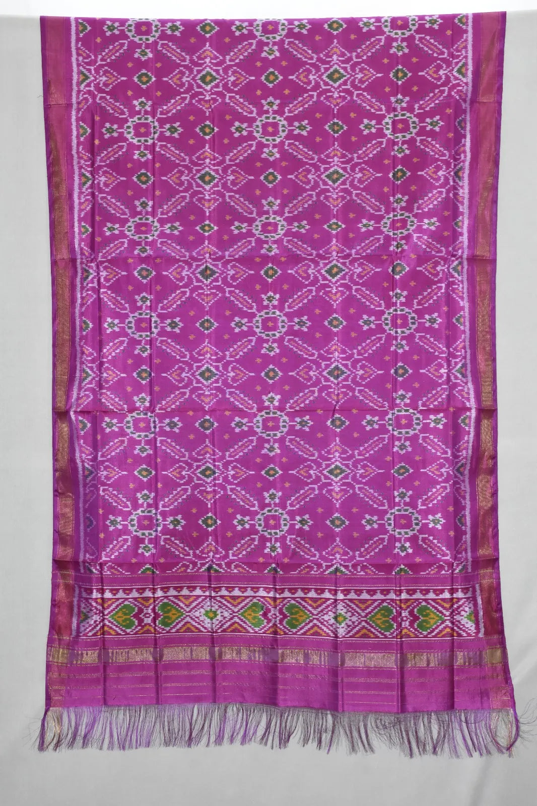 Floral Geometric Heritage Single Ikat Patola Dupatta